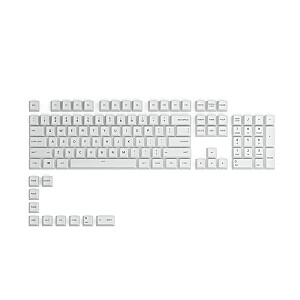 Великолепные колпачки для клавиш GPBT — 115 колпачков для клавиш из PBT, ISO, раскладка для Великобритании, арктический белый цвет