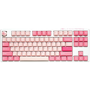 Žaidimų klaviatūra Ducky One 3 Gossamer TKL Pink – MX-Black Clear Top (JAV)