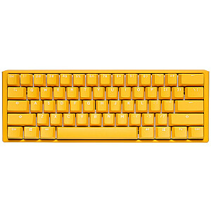 Ducky One 3 mini žaidimų klaviatūra, geltona, RGB LED apšvietimas – MX-juoda (JAV)
