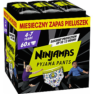 KELNĖS Pieluszki Pampers NINJAMAS MB 7-XXLARGE 60 BERNIUKAI