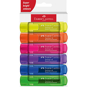 Набор текстовых маркеров Faber-Castell 46, очень яркие цвета, 6 цветов.