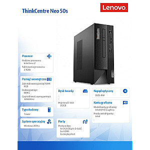Kompiuteris ThinkCentre Neo 50s G4 SFF 12JF001WPB W11Pro i7-13700/8 GB/512 GB/INT/3 metų OS
