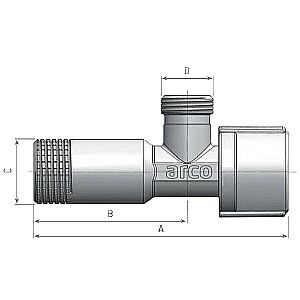 Kampinis vožtuvas 1/2"x1/2", chromas, A-80 NovaMac Antiticalc ARCO