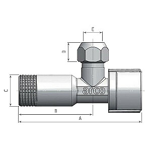 Kampinis vožtuvas 1/2"x10mm x3/8", chromas, A-80 NovaMac Antiticalc ARCO