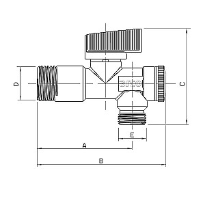 Kampinis vožtuvas 1/2"x3/8" su filtru, chromas, Mac Anticalc ARCO