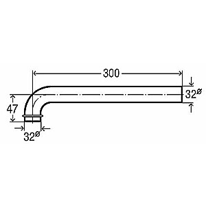 Сифонная трубка изогнутая 32, хром.