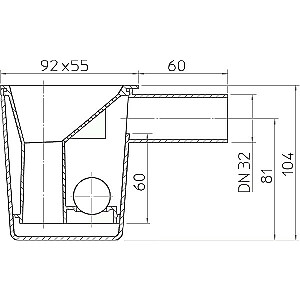 Piltuvo sifonas kondensatui su rutuliu DN32