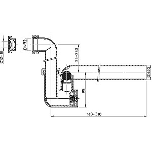 Kondensato sifonas DN32/40 su atbuliniu vožtuvu