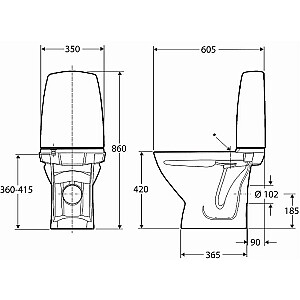 Ifo Sign 6832 unitazas, siauras modelis, universalus lizdas