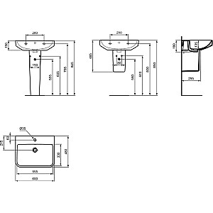 Kriauklė Ideal Standard i.life B, 600x480x180mm (aukštis)