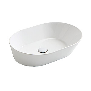 Wave praustuvas 60x42xh16,5cm, ovalus, montuojamas ant paviršiaus, baltas