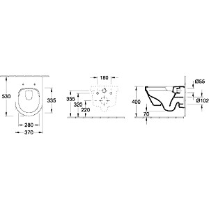 Architectura rinkinys, pakabinamas puodas, su DirectFlush, baltas