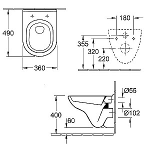 Villeroy&Boch O.Novo Compact sieninis tualeto komplektas, SoftClose dangtelis, baltas