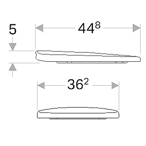 Жесткая крышка для унитаза Geberit Selnova овальная, монтаж снизу