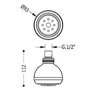 Dušo galvutė TRES BASIC Ø 93 mm