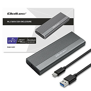 Būstas | M.2 SSD lizdas | SATA | NGFF | USB-C | Super greitis 6Gbps | 2 TB | Pilka