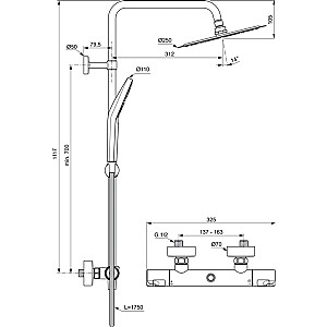 Душевая система Ideal Standard Ceratherm T50 с термостатом