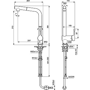 Кухонный смеситель Ideal Standard Ceralook с выдвижной насадкой