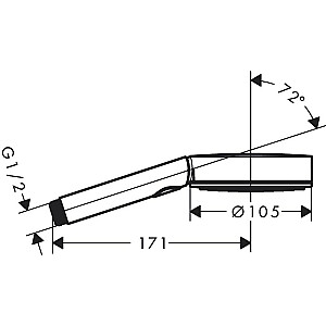 Rankinis dušas Pulsify Select 105 1jet, chromuotas