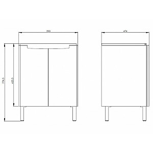 MODO kosmetinė spintelė su praustuvu, 60 cm