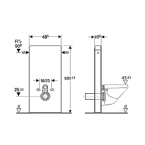 Monolitinis tualeto rėmas, baltas stiklas 101 cm