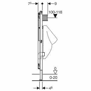 Geberit pisuaro rėmas, 112-130 cm