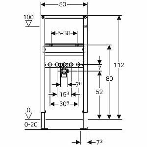 Каркас мойки Geberit, В 112 см