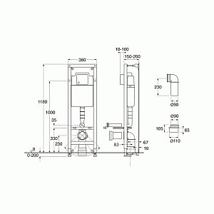 Tualeto rėmas Triomont XS H 118cm