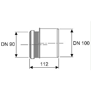 Adapterio adapteris TECEprofil PP DN90/100