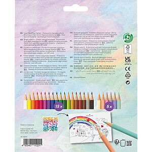 Карандаши цветные Faber-Castell Color Grip Unicorn 18+6 цветов