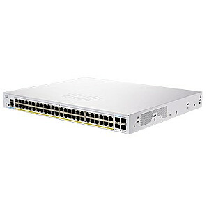 Cisco CBS350-48FP-4X-EU tinklo jungiklis valdomas Gigabit Ethernet L2/L3 (10/100/1000), sidabrinis