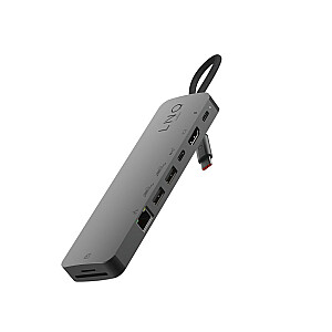 LINQ byELEMENTS LQ48020 – Pro Studio USB-C kelių prievadų šakotuvas 10 Gbps PD 4K HDMI NVMe M2 SSD SD4.0 kortelių skaitytuvas ir 2,5 Gbe Ethernet
