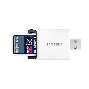 Samsung PRO Ultimate SDXC 128GB UHS-I U3 [130 MB/s rašymas, 200 MB/s skaitymas] su skaitytuvu