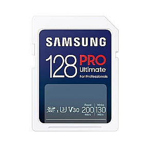 Samsung PRO Ultimate SDXC 128 ГБ UHS-I U3 [запись 130 МБ/с, чтение 200 МБ/с] с устройством чтения