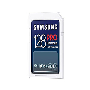 Samsung PRO Ultimate SDXC 128 ГБ UHS-I U3 [запись 130 МБ/с, чтение 200 МБ/с] с устройством чтения