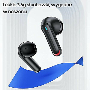TWS 5.2 NX10 serijos Bluetooth ausinės su dviem mikrofonais, juodos