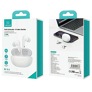 X-Don serijos TWS 5.3 Bluetooth ausinės su dvigubu ENC mikrofonu, balta