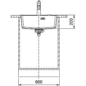 MRG 610-52 Мойка из гранита с ручным клапаном 3 1/2", 560х510мм, серая