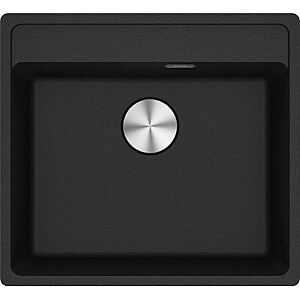 MRG 610-52 Мойка из гранита с регулирующим клапаном PushKnob 3 1/2", 560х510мм, оникс