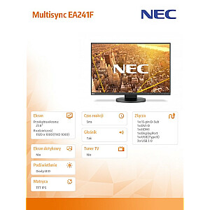 Monitorius Multisync EA241F IPS DP HDMI juodas 1920x1080 250cd/m2