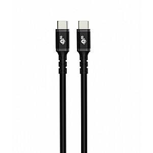 USB-C - USB-C laidas 2m, silikoninis, juodas