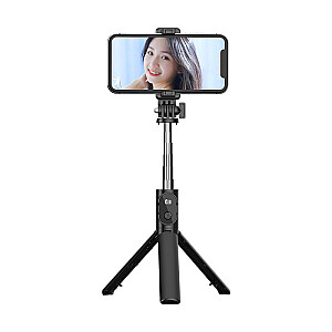Selfie Stick MINI – su nuimamu Bluetooth nuotolinio valdymo pulteliu ir trikoju – P20S BLACK