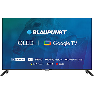 43 colių televizorius Blaupunkt 43QBG7000S 4K Ultra HD QLED, GoogleTV, Dolby Atmos, WiFi 2,4–5 GHz, BT, juodas