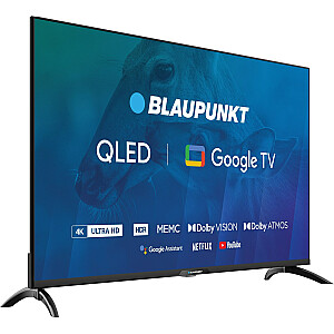 43 colių televizorius Blaupunkt 43QBG7000S 4K Ultra HD QLED, GoogleTV, Dolby Atmos, WiFi 2,4–5 GHz, BT, juodas