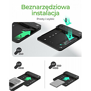 IB-2915MSCL-C31 M.2 prijungimo stotis / klonavimo stotis, skirta M.2 0NVMe ir SATA 2.5 / 3.5 SSD / HDD