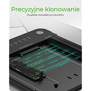 IB-2915MSCL-C31 M.2 prijungimo stotis / klonavimo stotis, skirta M.2 0NVMe ir SATA 2.5 / 3.5 SSD / HDD