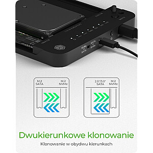 IB-2915MSCL-C31 M.2 prijungimo stotis / klonavimo stotis, skirta M.2 0NVMe ir SATA 2.5 / 3.5 SSD / HDD