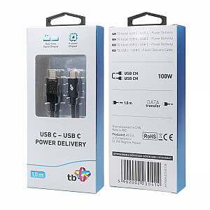 1 m ilgio USB C prie USB C laidas su įkrovimo indikatoriumi (100 W)