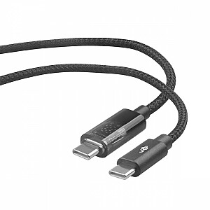 1 m ilgio USB C prie USB C laidas su įkrovimo indikatoriumi (100 W)