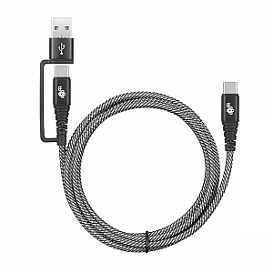 2 viename laidas: USB C į USB C su USB A jungtimi, 1,2 m